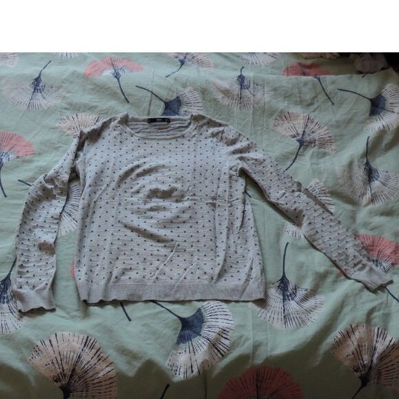 Grey sweater with black polka dots, Mango MNG, size XS - Picture 7 of 9